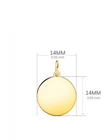 Disco oro 18k amarillo liso 14mm