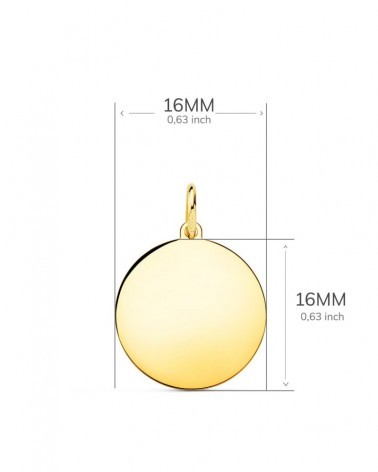 Disco oro 18k amarillo liso 16mm