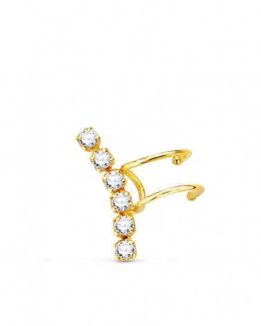 Piercing oro 18k ear cuff circonita 15mm