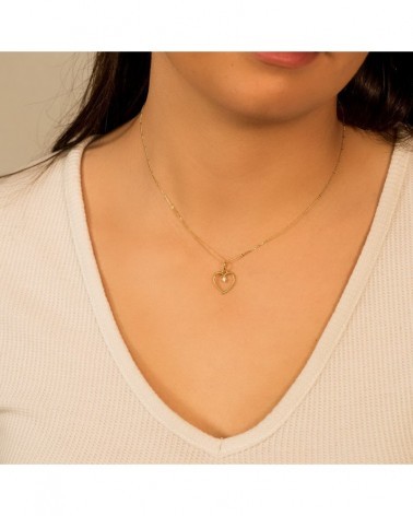 Colgante oro 18k corazón circonita