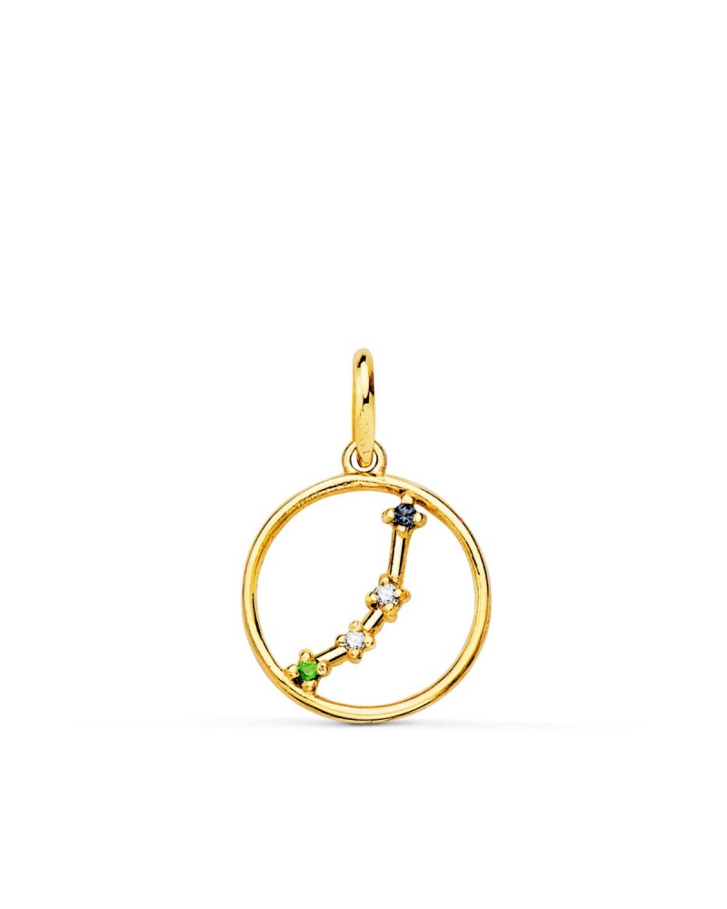 Colgante oro 18k horóscopo Aries circonita 12mm