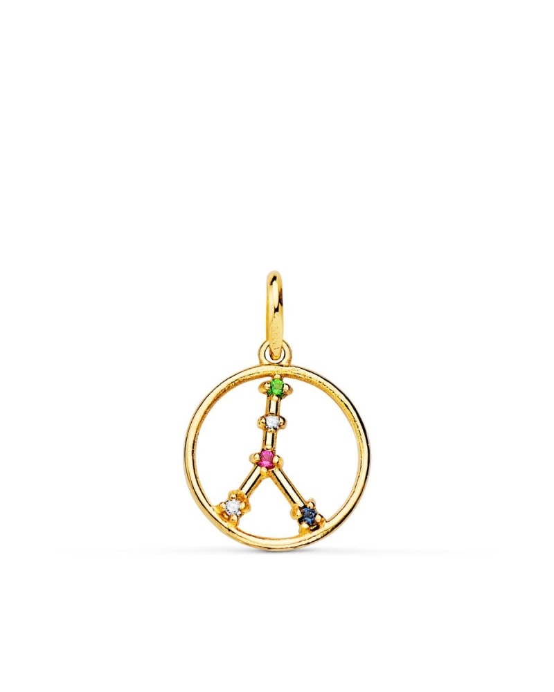 Colgante oro 18k horóscopo Cáncer circonita 12mm