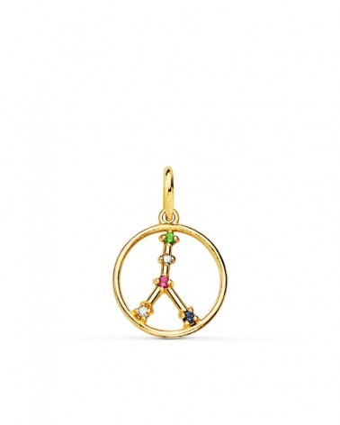 Colgante oro 18k horóscopo Cáncer circonita 12mm