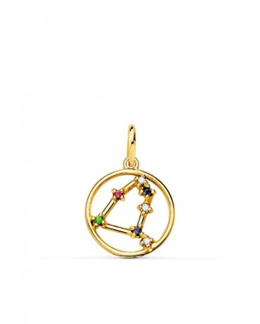 Colgante oro 18k horóscopo Capricornio circonita 12mm
