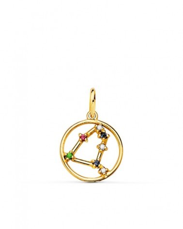 Colgante oro 18k horóscopo Capricornio circonita 12mm
