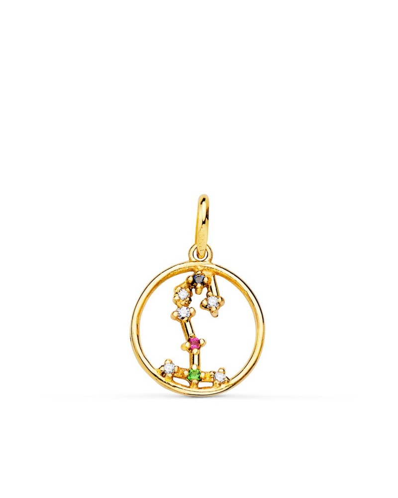 Colgante oro 18k horóscopo Escorpio circonita 12mm