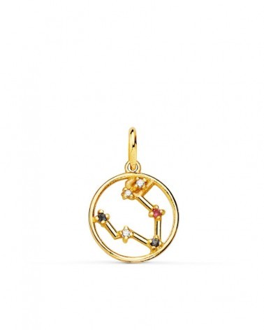 Colgante oro 18k horóscopo Piscis circonita 12mm