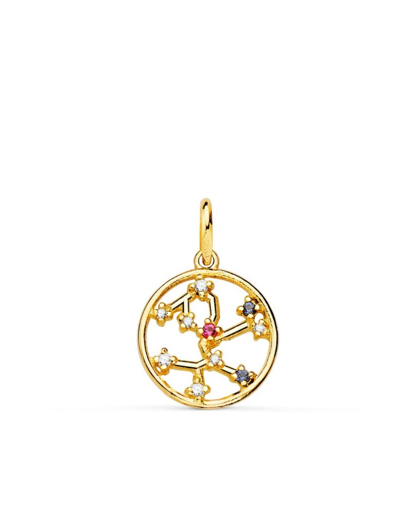 Colgante oro 18k horóscopo Sagitario circonita 12mm