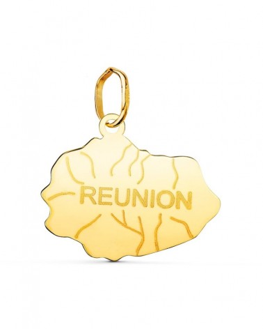 Colgante oro 18k Isla Reunión regional 15x18mm