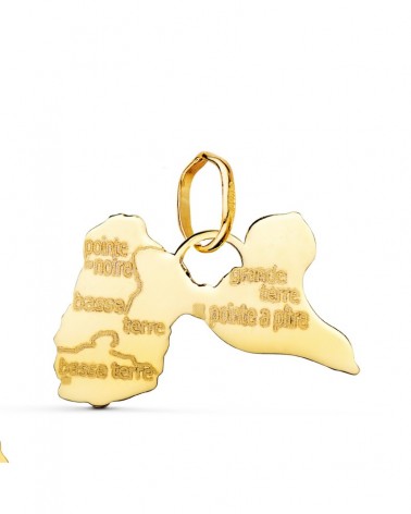 Colgante oro 18k mapa Guadalupe 15x21mm