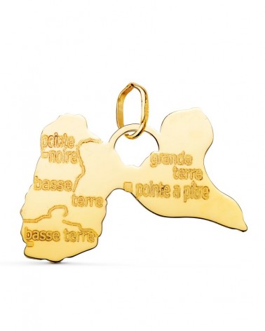 Colgante oro 18k mapa Guadalupe 17x24mm