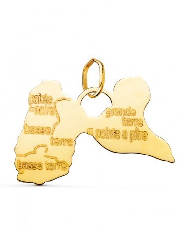 Colgante oro 18k mapa Guadalupe 17x24mm