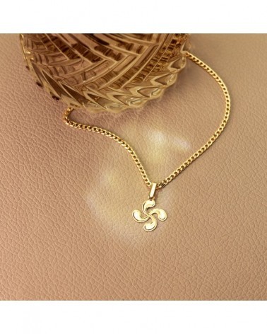Colgante oro 18k lauburu brillo 17x15mm