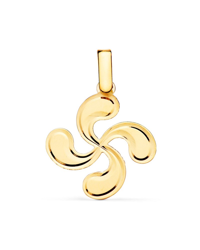 Colgante oro 18k lauburu diamantado 23x20mm