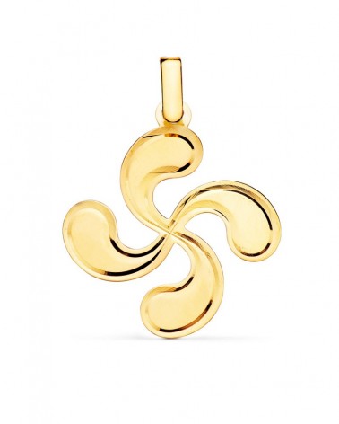 Colgante oro 18k lauburu diamantado 28x25mm