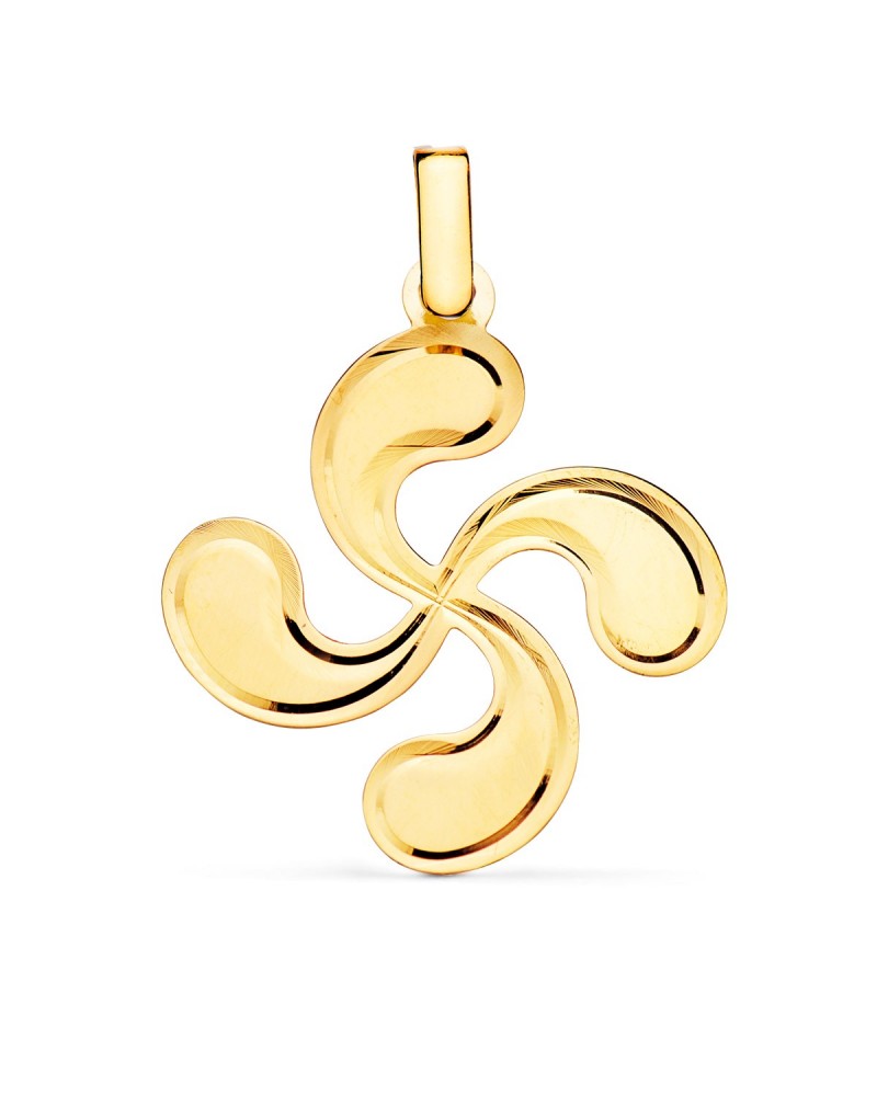 Colgante oro 18k lauburu diamantado 28x25mm