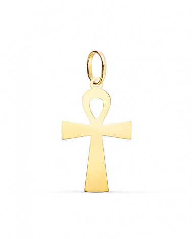 Colgante oro 18k cruz de la vida 28x16mm