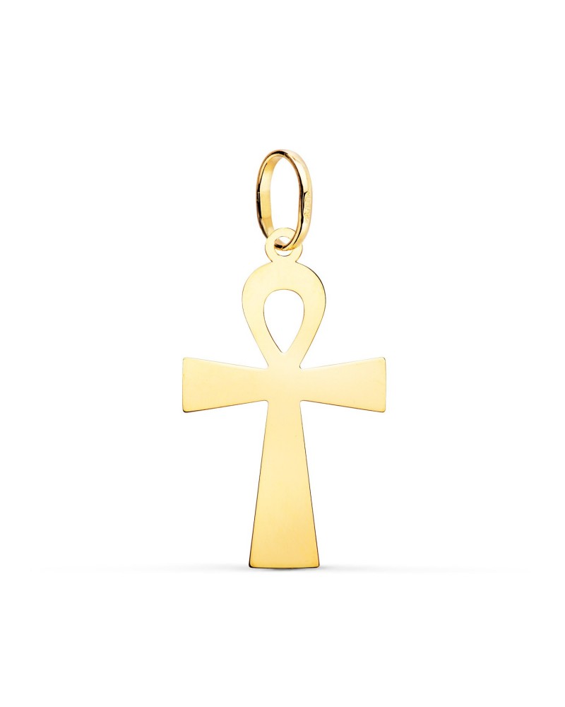 Colgante oro 18k cruz de la vida 28x16mm