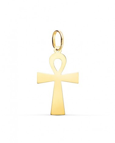 Colgante oro 18k cruz de la vida 28x16mm