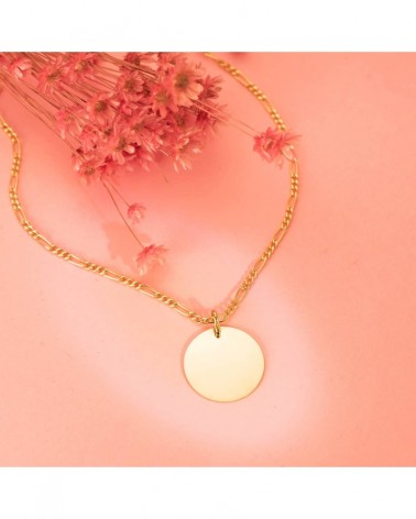 Colgante oro 18k paloma de la paz grabada 18mm