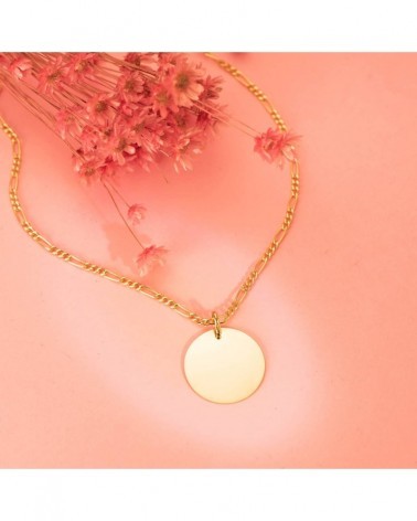 Colgante oro 18k paloma de la paz grabada 18mm