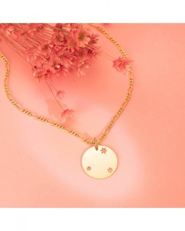 Colgante oro 18k rosa de los vientos grabada 18mm