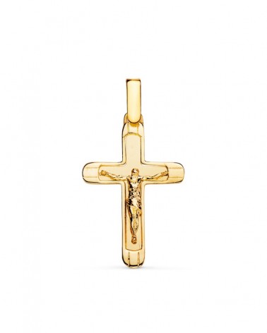 Cruz oro 18k con Cristo acabado brillo 25x17mm