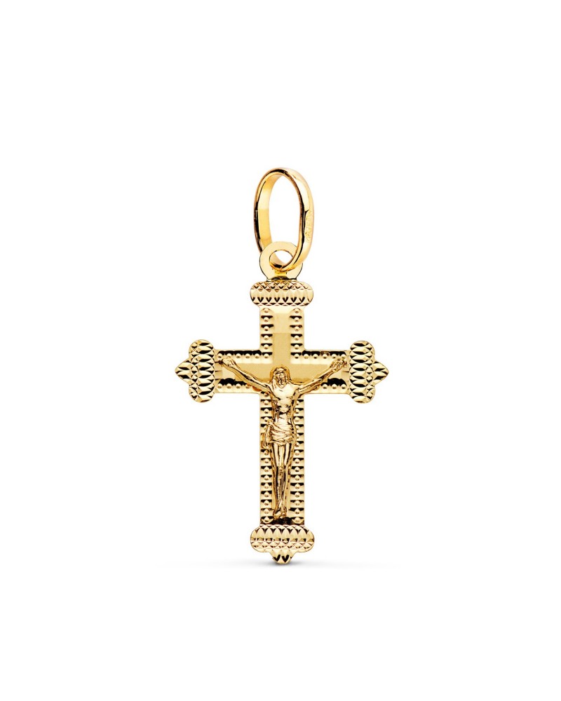 Cruz oro 18k con Cristo tallado 27x18mm