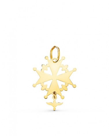 Cruz oro 18k hugonote con paloma 21x16mm