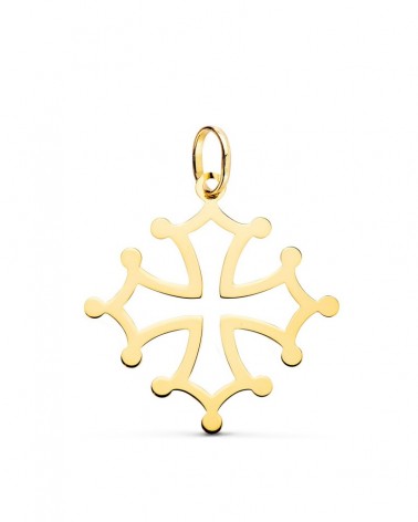 Cruz oro 18k occitana amarillo brillo 26x24mm