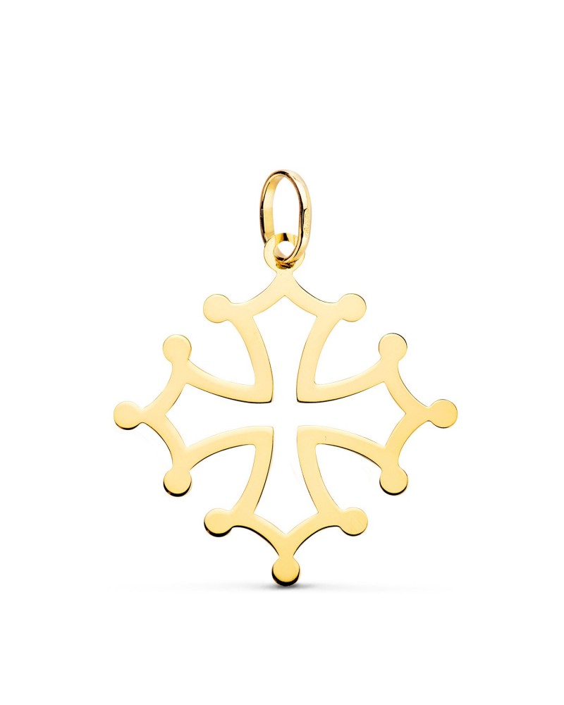 Cruz oro 18k occitana amarillo brillo 26x24mm