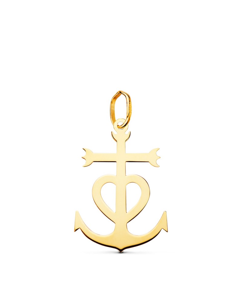 Cruz de oro amarillo 18k Camarga 22x15mm