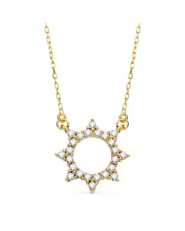 Gargantilla oro 18k colgante estrella circonitas 42cm
