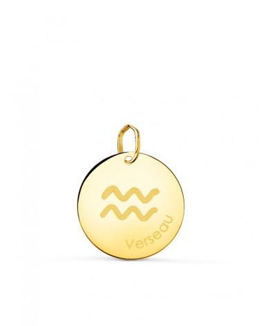 Colgante oro 18k horóscopo Acuario 16mm