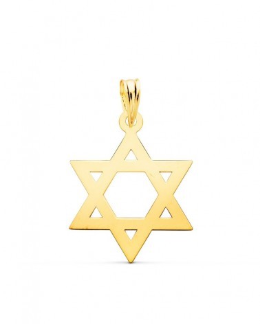 Colgante oro 18k Estrella de David 22x17mm