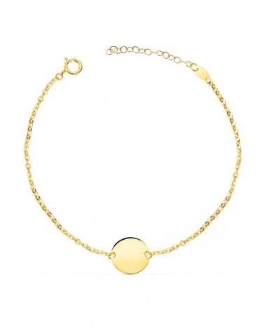 Pulsera oro 18k disco brillo 12mm