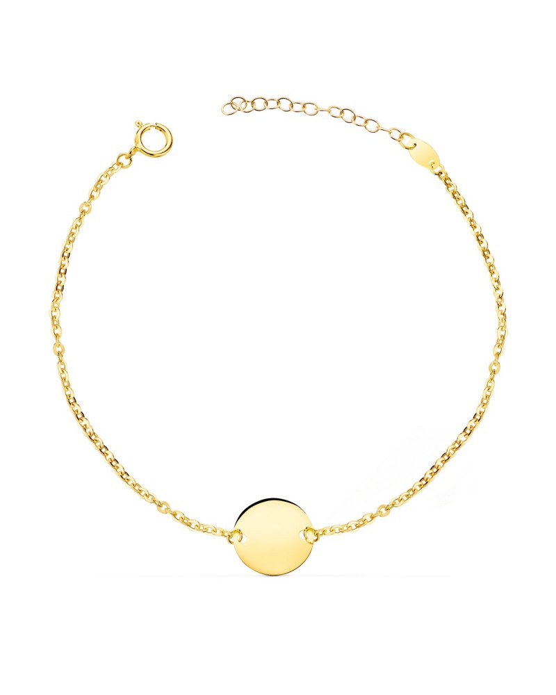 Pulsera oro 18k disco brillo 12mm