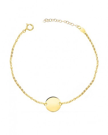 Pulsera oro 18k disco brillo 12mm