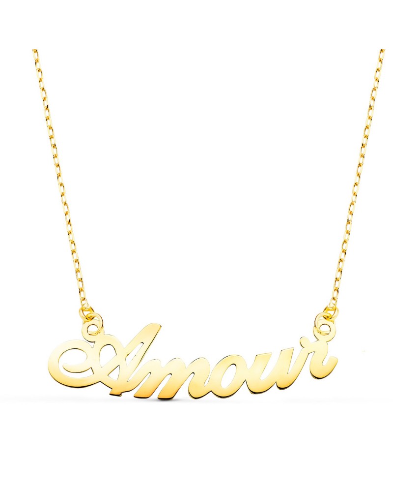 Gargantilla oro 18k amarillo palabra Amour 30mm