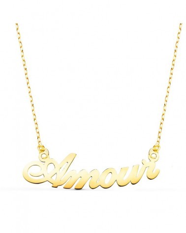 Gargantilla oro 18k amarillo palabra Amour 30mm