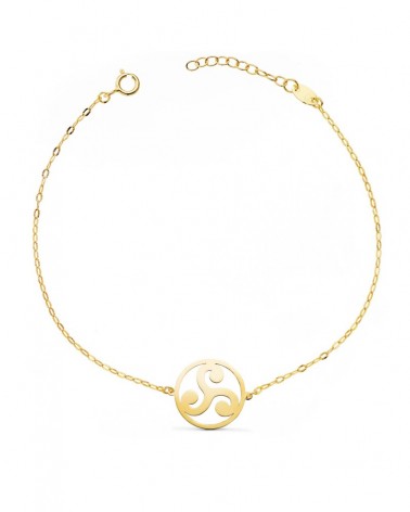Pulsera oro 18k trisquel cadena tallada 18cm