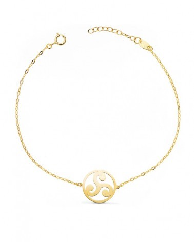 Pulsera oro 18k trisquel cadena tallada 18cm