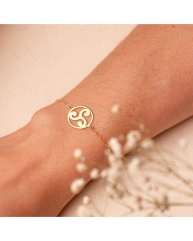 Pulsera oro 18k trisquel cadena tallada 18cm