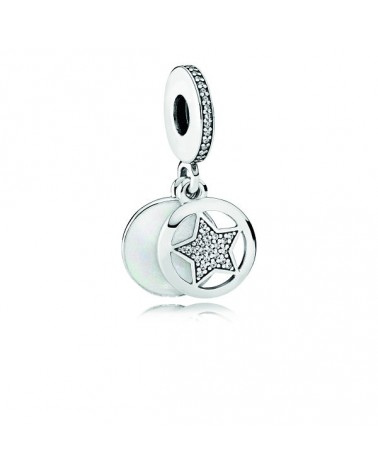 Charm colgante doble Pandora estrella y mensaje secreto My friend a star 792148EN23