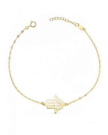 Pulsera oro 18k mano de Fátima cadena tallada