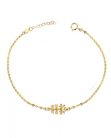 Pulsera oro 18k Cruz de Caravaca 19x9 mm