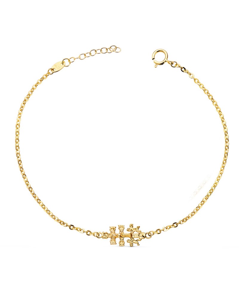 Pulsera oro 18k Cruz de Caravaca 19x9 mm