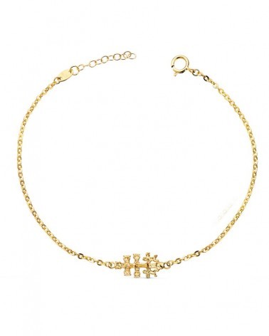 Pulsera oro 18k Cruz de Caravaca 19x9 mm