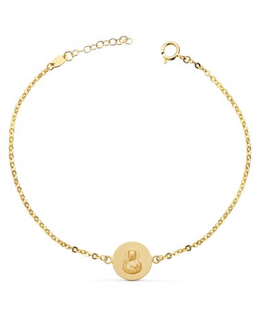 Pulsera oro 18k escapulario 12mm