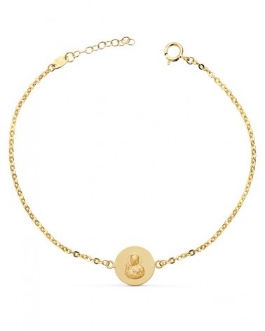 Pulsera oro 18k escapulario 12mm